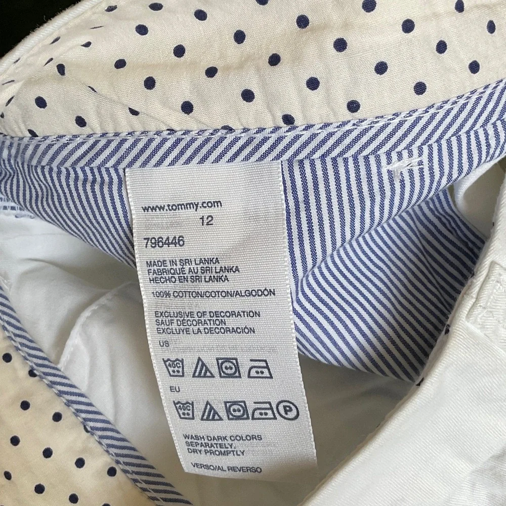 Tommy Hilfiger White Flat Front Shorts